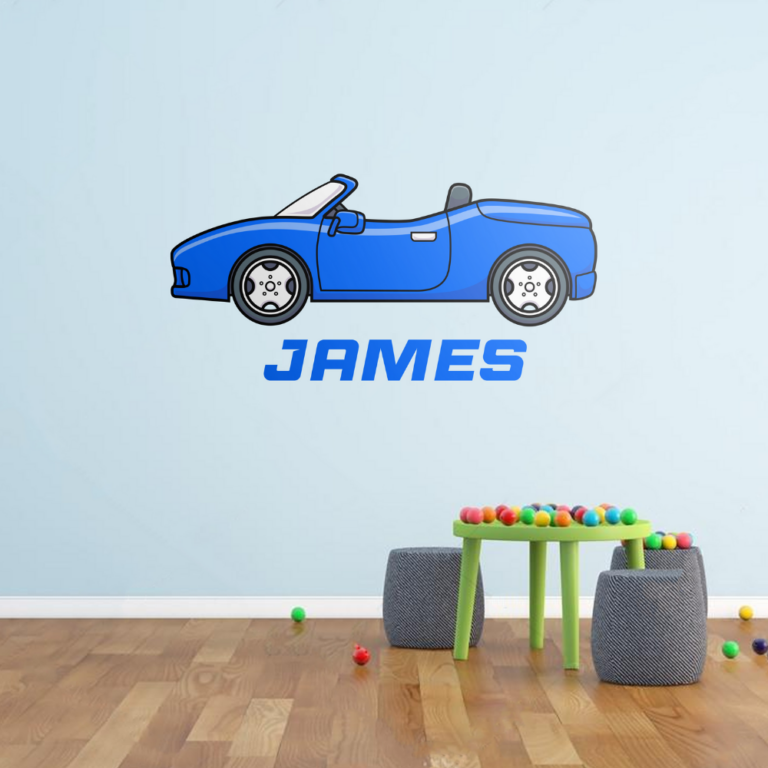 Personalised Vinyl Sports Car Wall Decal Sticker