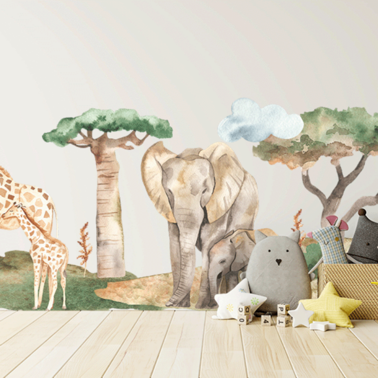 Big Cats Scene Decal Wall Sticker