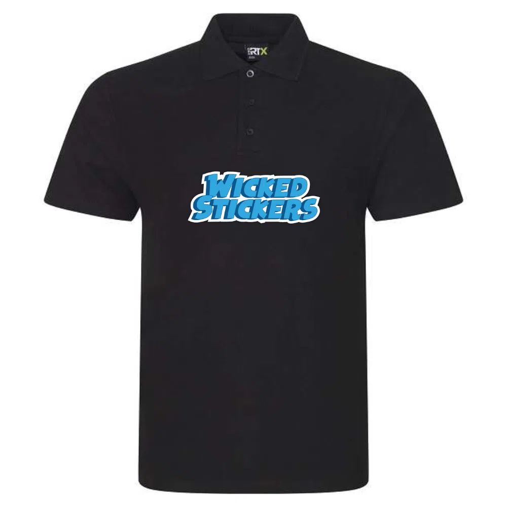 Black Polo Shirt with Business Logo Printed